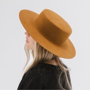 GIGI PIP Cinnamon Wide-Brim Dahlia Boater Hat